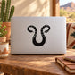 Black double-headed connected snake decal