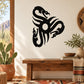 Black interlocking snake pattern wall decal with detailed emblem