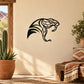 Snake head decal with black contour line art