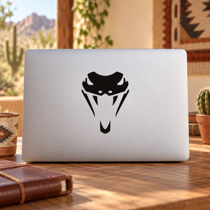 Black viper head decal with sharp angular face design