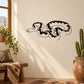 Anaconda snake wall decal in black silhouette, hunting pose