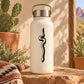 Black darting snake decal on white water bottle