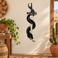 Sword and slithering snake wall decal, black and white stylized graphic