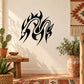 Black flame-snake vinyl wall decal with stylized fiery head and curling body.