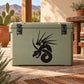 Black winged snake decal with spiky tail and hissing mouth design