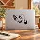 Laptop decal with abstract snake arrowhead design in black