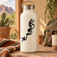 White water bottle with black snake decal graphic