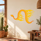 Fire snake wall sticker with orange and yellow flame-style swirl design