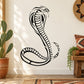 King cobra outline wall decal, black snake design
