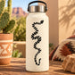 White water bottle with black abstract corn snake decal