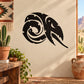 Abstract angry snake wall decal, black stylized coiled design