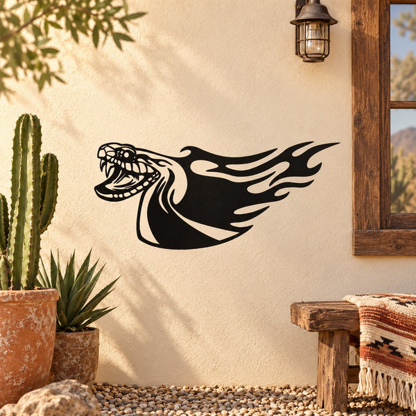 Black snake and flame fire attack wall decal