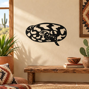 Boa constrictor snake wall decal, black and white reptile graphic