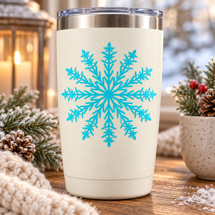 Seria Snowflake Decal — illustrative vinyl decal application mockup. Surrounding objects are not included.