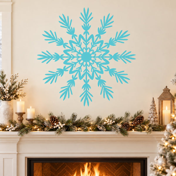Agnes Snowflake Decal — illustrative vinyl decal application mockup. Surrounding objects are not included.