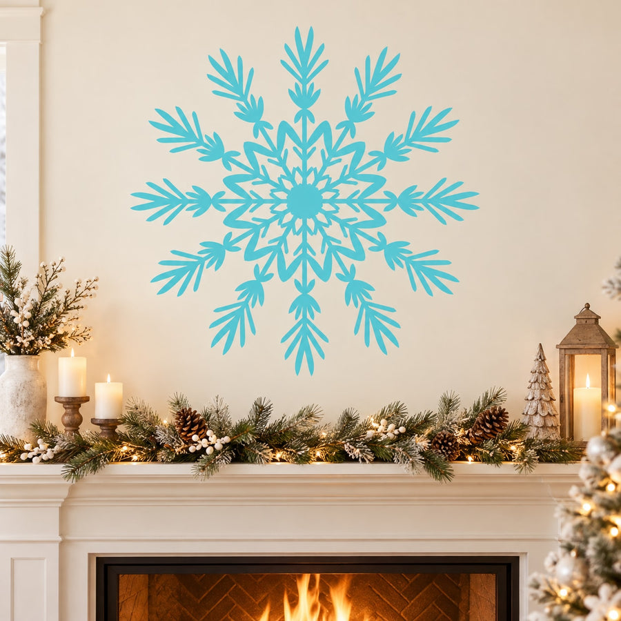 Agnes Snowflake Decal — illustrative vinyl decal application mockup. Surrounding objects are not included.