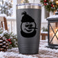 Snowman face decal tumbler with beanie and eyelash details