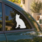 Cat decal of white snowshoe cat on car window glass