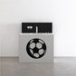 Soccer ball vinyl wall decal with bold black and white ball design