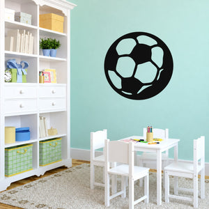 Soccer Wall Decal - Vinyl Decal - Car Decal - 022 — illustrative vinyl decal application mockup. Surrounding objects are not included.
