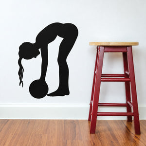 Black soccer player vinyl wall decal with ball silhouette