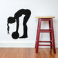 Black soccer player vinyl wall decal with ball silhouette
