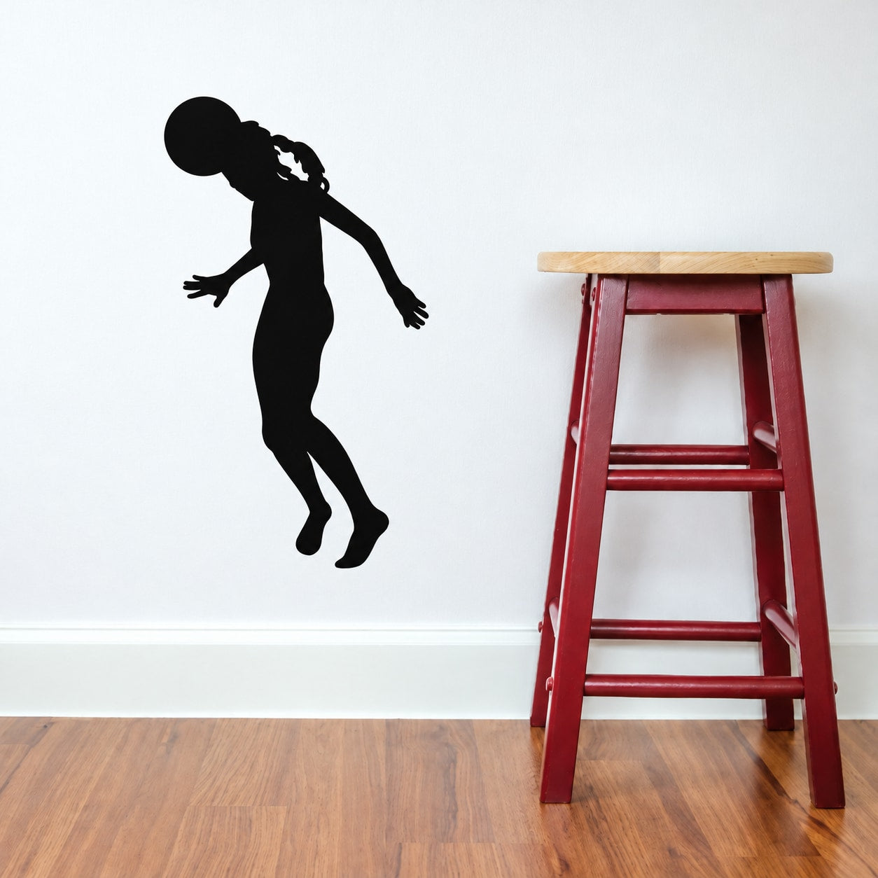 Soccer player wall decal vinyl silhouette, black