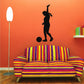 Black soccer player wall decal vinyl sticker with ball silhouette