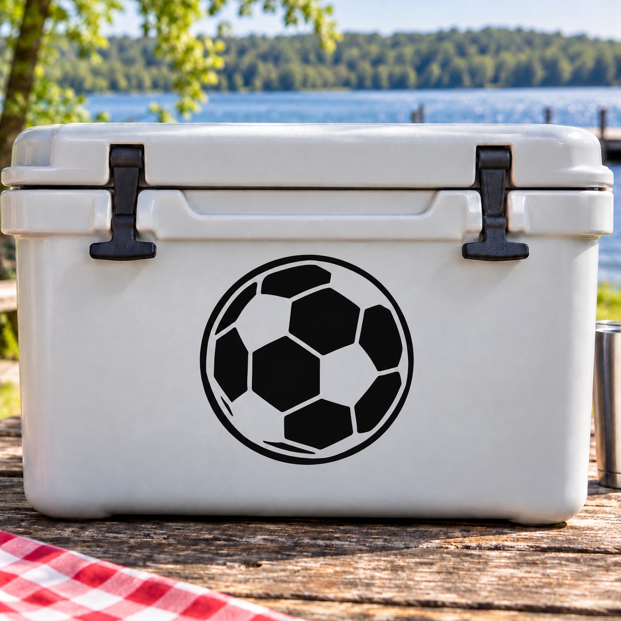 Soccer Wall Decal - Vinyl Decal - Car Decal - 171 — illustrative vinyl decal application mockup. Surrounding objects are not included.