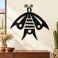 Black native-style butterfly decal with symmetrical tribal patterns and antenna swirls