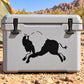 Buffalo silhouette sticker with native-style Southwestern design