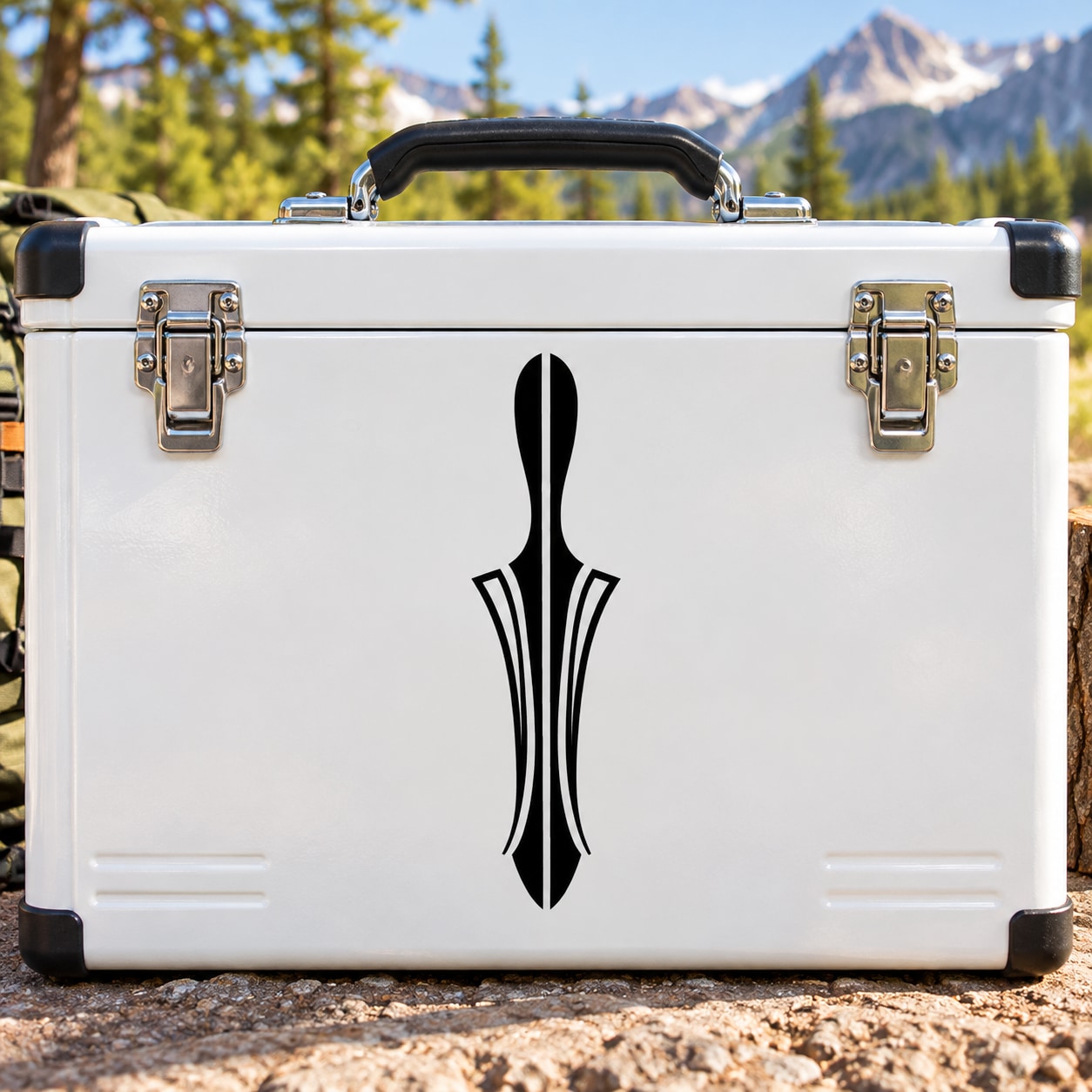 Southwestern spear arrow vinyl wall decal in black on white background