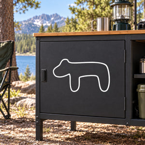 White bear outline decal graphic