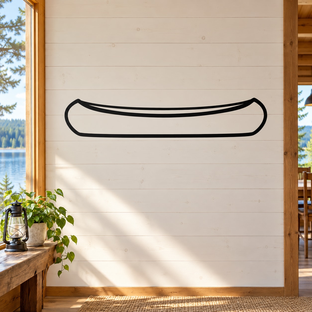 Black canoe outline decal