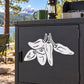 Hot peppers decal with white chili pepper line-art on dark surface