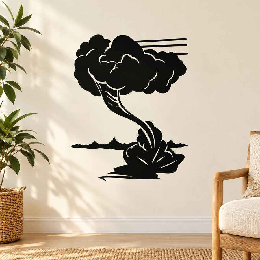 Black tornado and swirling clouds car vinyl decal sticker