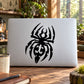 Black spider emblem decal with stylized cult symbol