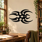 Black stylized spider blade decal with symmetrical swirling lines