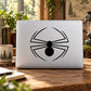 Spider decal with curved-leg symbol in black on a light background