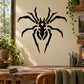 Mutant spider decal with bold black creepy spider graphic on light background