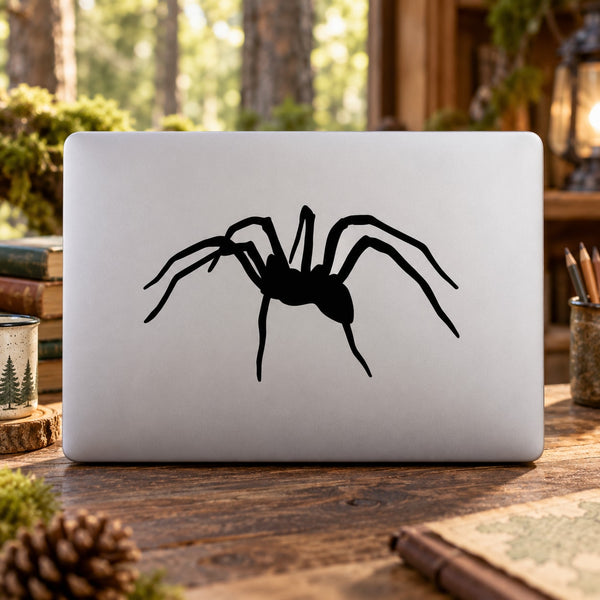 Targeting spider decal with black silhouette on white backing