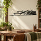 Black corner spider web wall decal with webbed arc design for Halloween decor