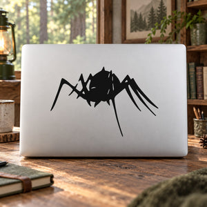 Black spider silhouette decal for smooth surfaces