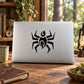 Abstract spider decal with bold black geometric spider icon
