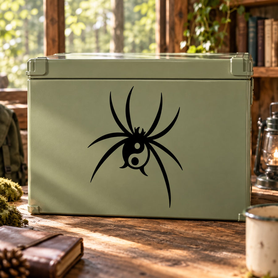 Black spider silhouette decal