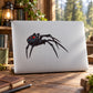 Black widow spider crawling sticker, red-eyed spider design