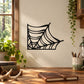 Black spider web fringe wall decal with layered web strands
