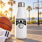 White water bottle with Basketball Dad decal and basketball icon