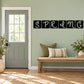 Spring word wall decal, black lettering style with white cursive letters