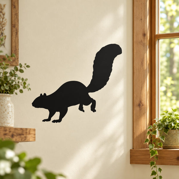 Black hopping squirrel wall decal silhouette